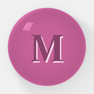 Pisapapeles monograma rosa sólido vívido