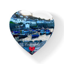 Personalizado Heart Coverack Harbour Dusk Cornwall