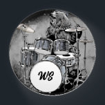 Pisapapeles Personalized Punk Rock Drummer Bear Musician Drum<br><div class="desc">Personalize this cool punk rock drummer bear paperweight with your initals or those of your favorite musician or music fan!

Be sure to visit my store at zazzle.com/drumjunkiegraphics for more music merch and musician gifts</div>
