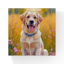 Pintura de Perro Labrador Retriever Amarillo Masco