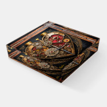 Rubíes y Engranajes Steampunk Corazón Oscuro 