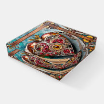 Serie Steampunk Corazón de Granada Rubí