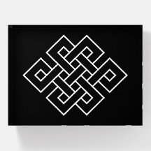 Símbolo del Nudo Infinito Blanco sobre Negro