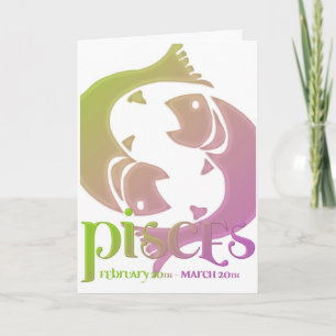 Pisces Astrología Zodiac Diseño de la tarjeta de c