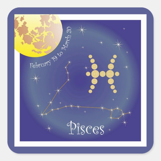 Pisces February 19 to de March de 20 pegatinas (Anverso)