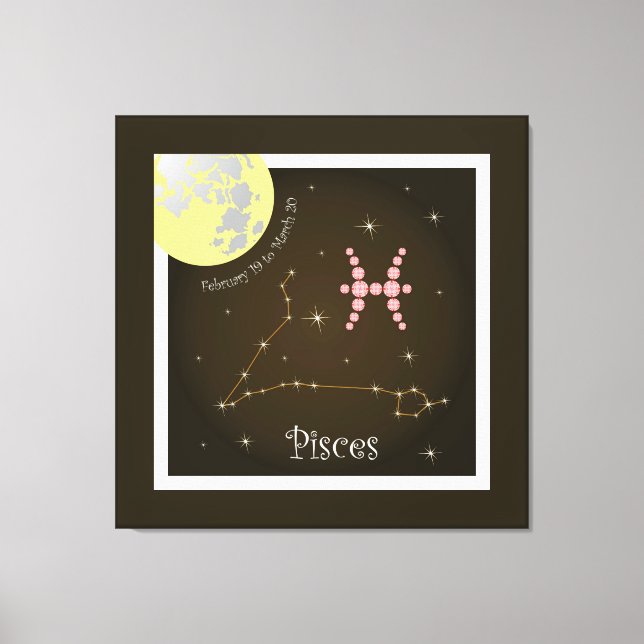 Pisces February 19 to March 20 lienzo (Anverso)