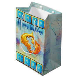 Pisces Happy Birday - Bolsa de regalo media