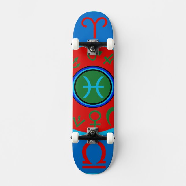Pisces Zodiac Skateboard (Anverso)