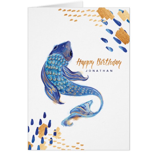 Pisces Zodiac Watercolour Artistry Card (Frente)