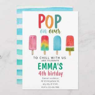 Piscina de helados Invitación al cumpleaños