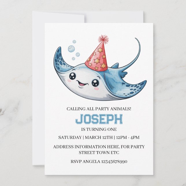 Piscina de invitaciones a la fiesta de cumpleaños  (Anverso)