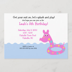 PISCINA Fiesta Tubo de natación 5x7 Invitaciones d