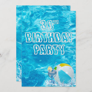 Piscina Invitación a Fiesta de cumpleaños 30