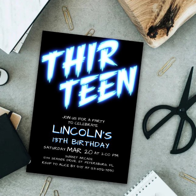 Piscina Neon Boys Invitación a los 13 Años (Subido por el creador)