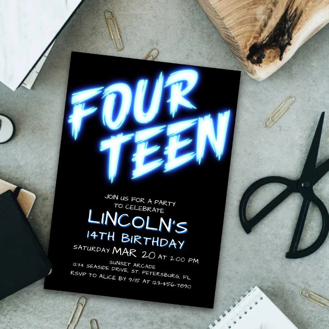 Piscina Neon Boys Invitación a los 14 Años (Subido por el creador)