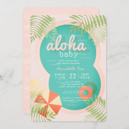 Piscina tropical rosa Aloha Invitación de Baby Sho