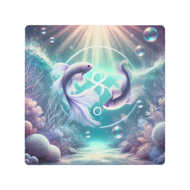 "Piscis etéreos: un arte zodíaco subacuático soñad (Anverso)