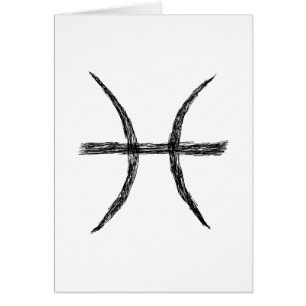 Piscis. Rótulo de la astrología del zodiaco. Neg