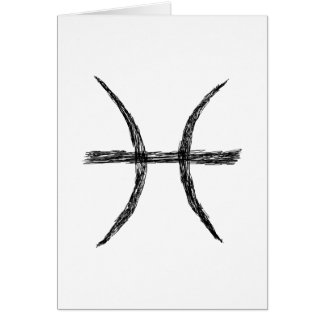 Piscis. Rótulo de la astrología del zodiaco. Negro