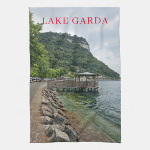 Piser con vistas al lago de Garda toalla de té