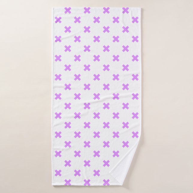 Pisos cruzados de lino sobre blanco (Toalla de baño)