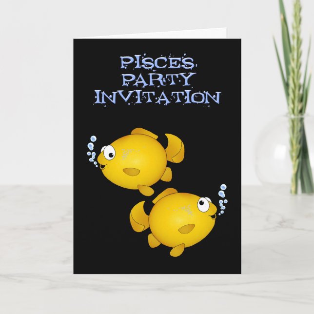 Pisses fish feliz cumpleaños invitación a la fiest (Anverso)