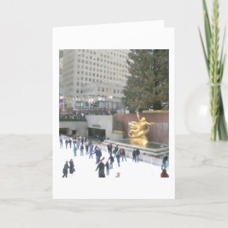 Pista de hielo de Rockefeller y tarjeta de centro