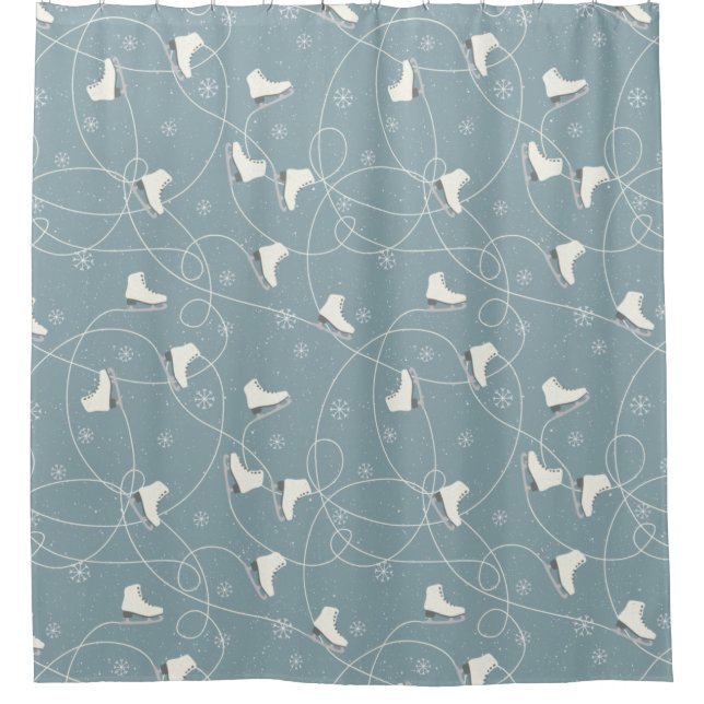 Pista de hielo Patrón de copo de nieve Cortina de  (Anverso)