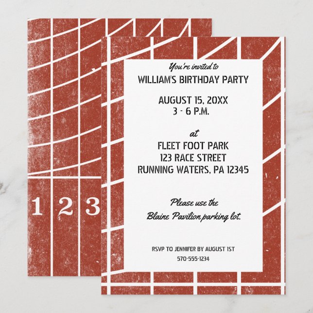 Pista de seguimiento y de campo de invitación de g (Anverso / Reverso)