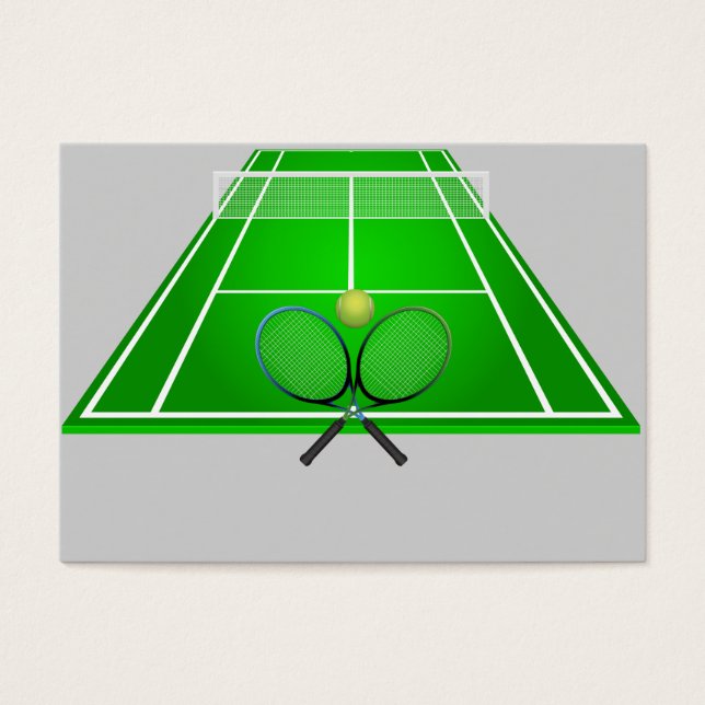 Pista de tenis animada y raquetas (Frente)