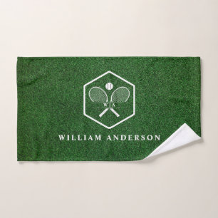 Pista de tenis Monograma y nombre Green Grass Cour