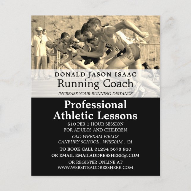 Pista, Volante de publicidad de clases de atletism (Frente)