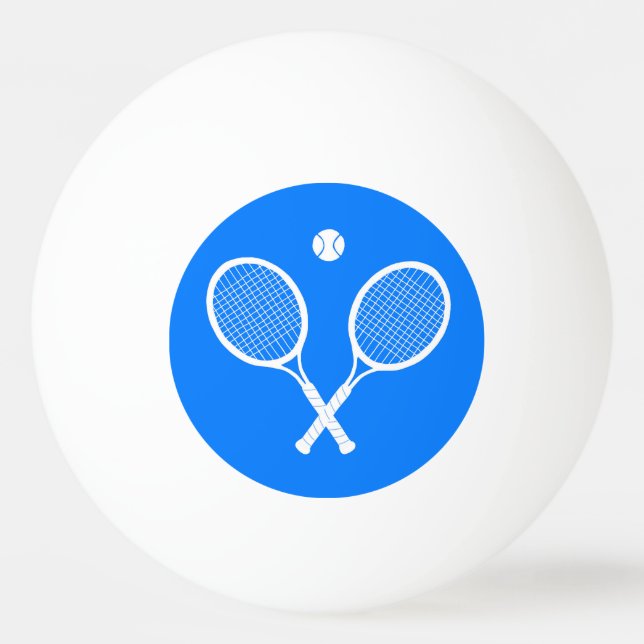 Pistas blancas de tenis con bolas de ping-pong azu (Anverso)