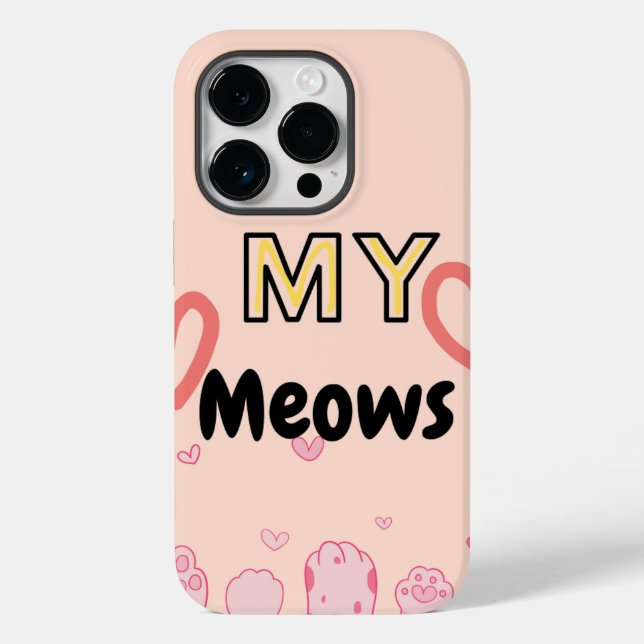 Pistas de gatito para fundas de Apple iphone 14pro (Reverso )