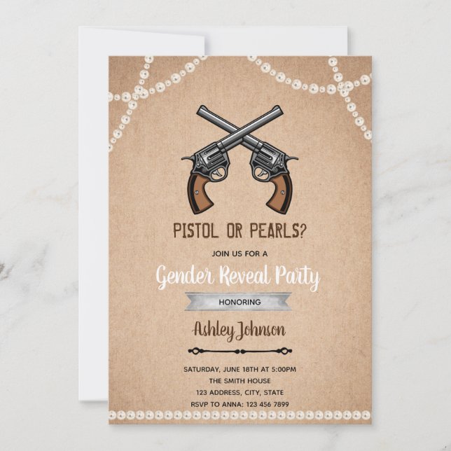 Pistol o género perla revelan invitación (Anverso)