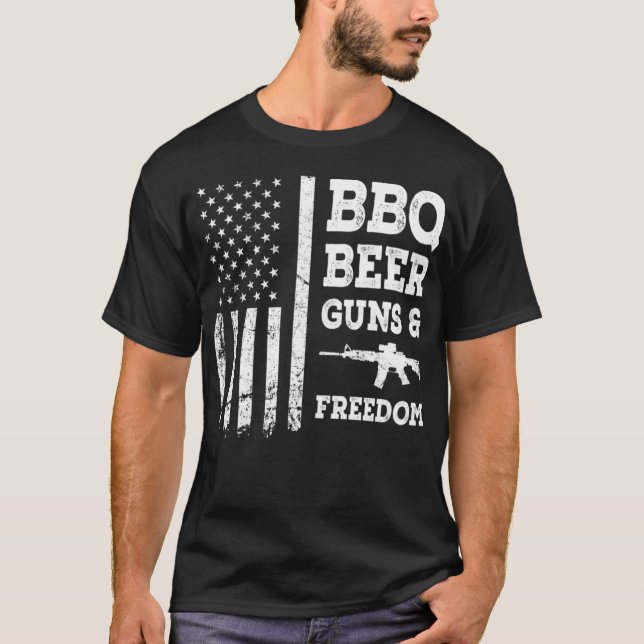 Pistolas De Cerveza BBQ Y Camiseta De Libertad Ese (Anverso)