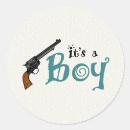 Pistolas o Rosas Género revelan Pegatina es un niñ