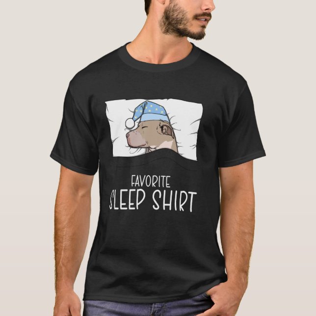 Pitbull Camiseta de dormir favorita, perro pitbull (Anverso)