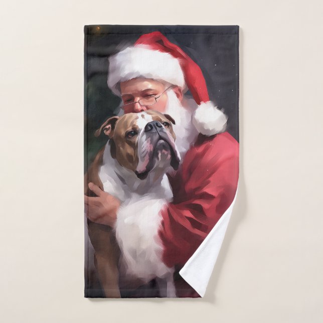 Pitbull Con Navidades Festividades De Santa Claus (Toalla de mano)