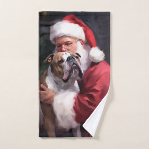 Pitbull con Santa Claus Festivo de Navidad