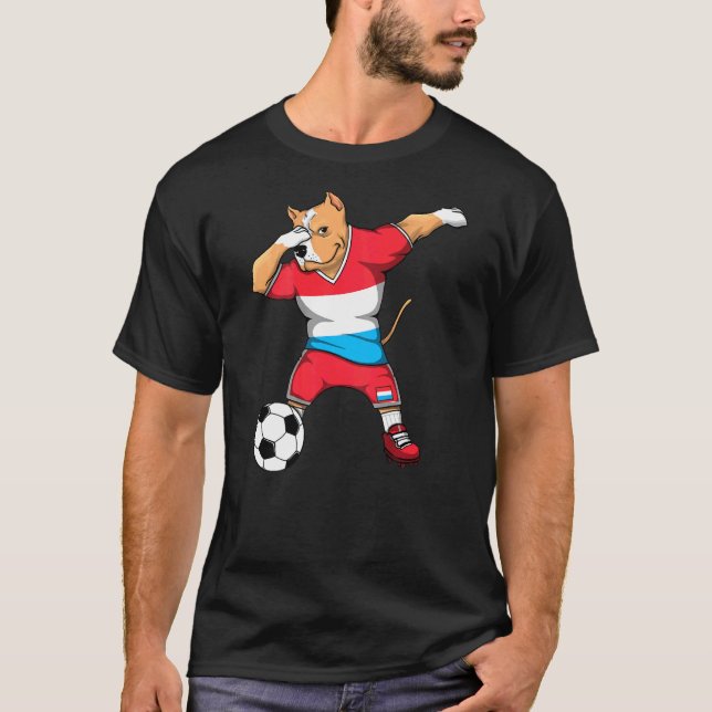 Pitbull Dabbing Perro Luxemburgo Jersey Fútbol Fút (Anverso)