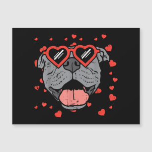 Pitbull Face Glasses Día de San Valentín Mascota P