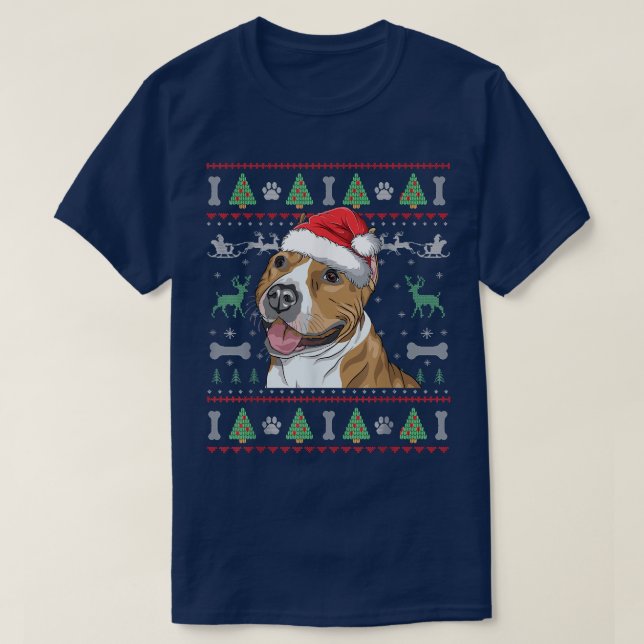 Pitbull Feo Navidades Sweater Pit Bulldog Lover  (Diseño del anverso)