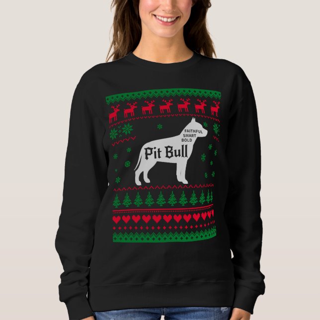 Pitbull Feo Navidades Sweater Xmas Pitbull (Anverso)