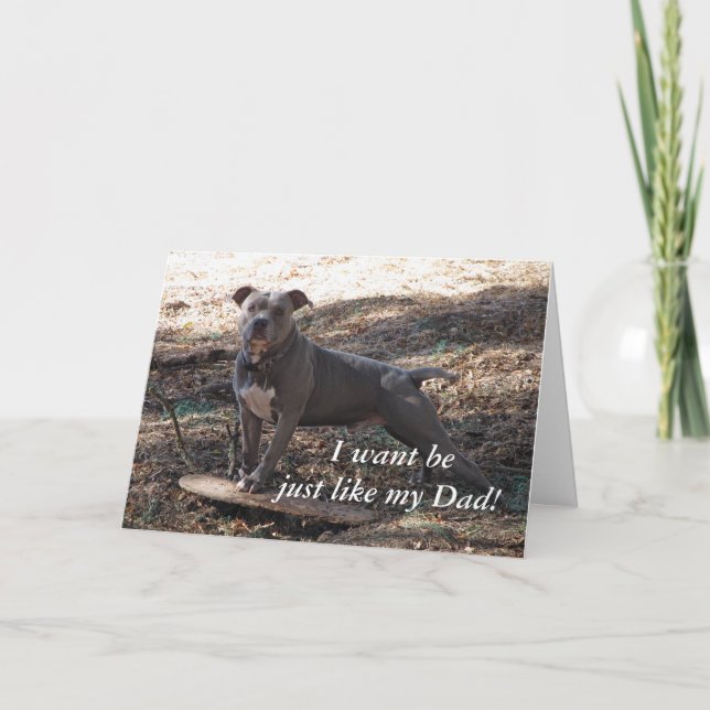 Pitbull igual que la tarjeta del día de mi padre (Anverso)