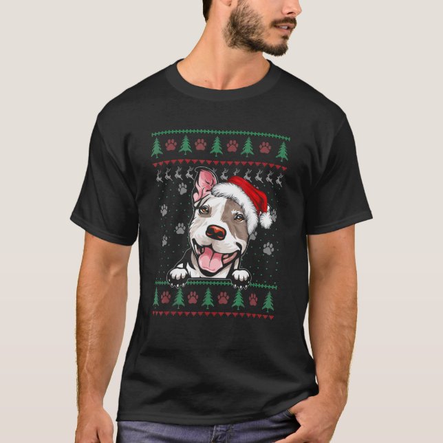 Pitbull Navidades Feo Sweater Funny Pit Bull Xma (Anverso)