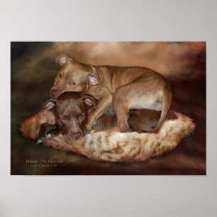 Pitbulls: Poster/imprenta de arte lateral más suav