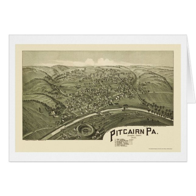 Pitcairn, mapa panorámico del PA - 1901 (Anverso (Horizontal))