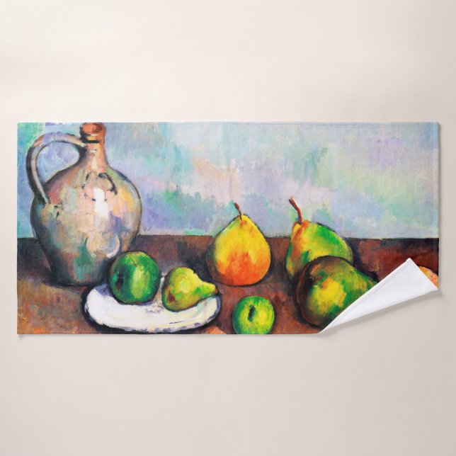 Pitcher and Fruit, Paul Cezanne (Toalla de baño)