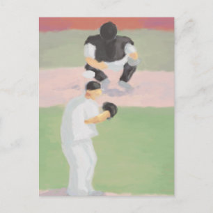 Pitcher & Catcher de béisbol, postal